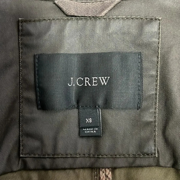 J.Crew || Utility Jacket Olive Green With Zipper and Span on Buttons Cotton XS - Picture 8 of 9